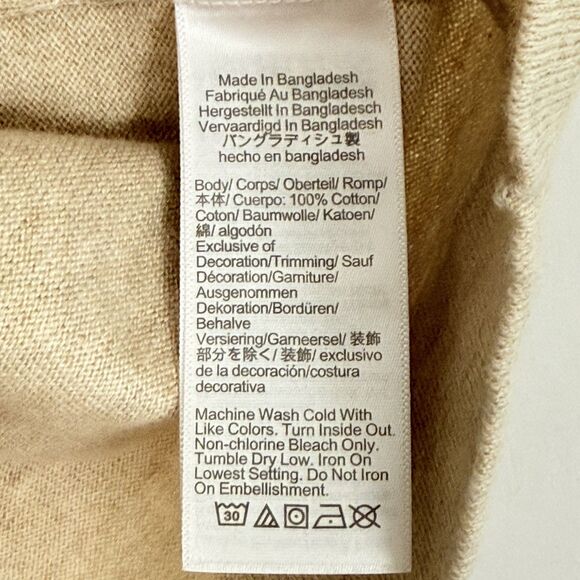 J.CREW Sequin Lobster Teddie Sweater M Lightweight Beige Sailor Sea Beach B33 - Picture 7 of 7